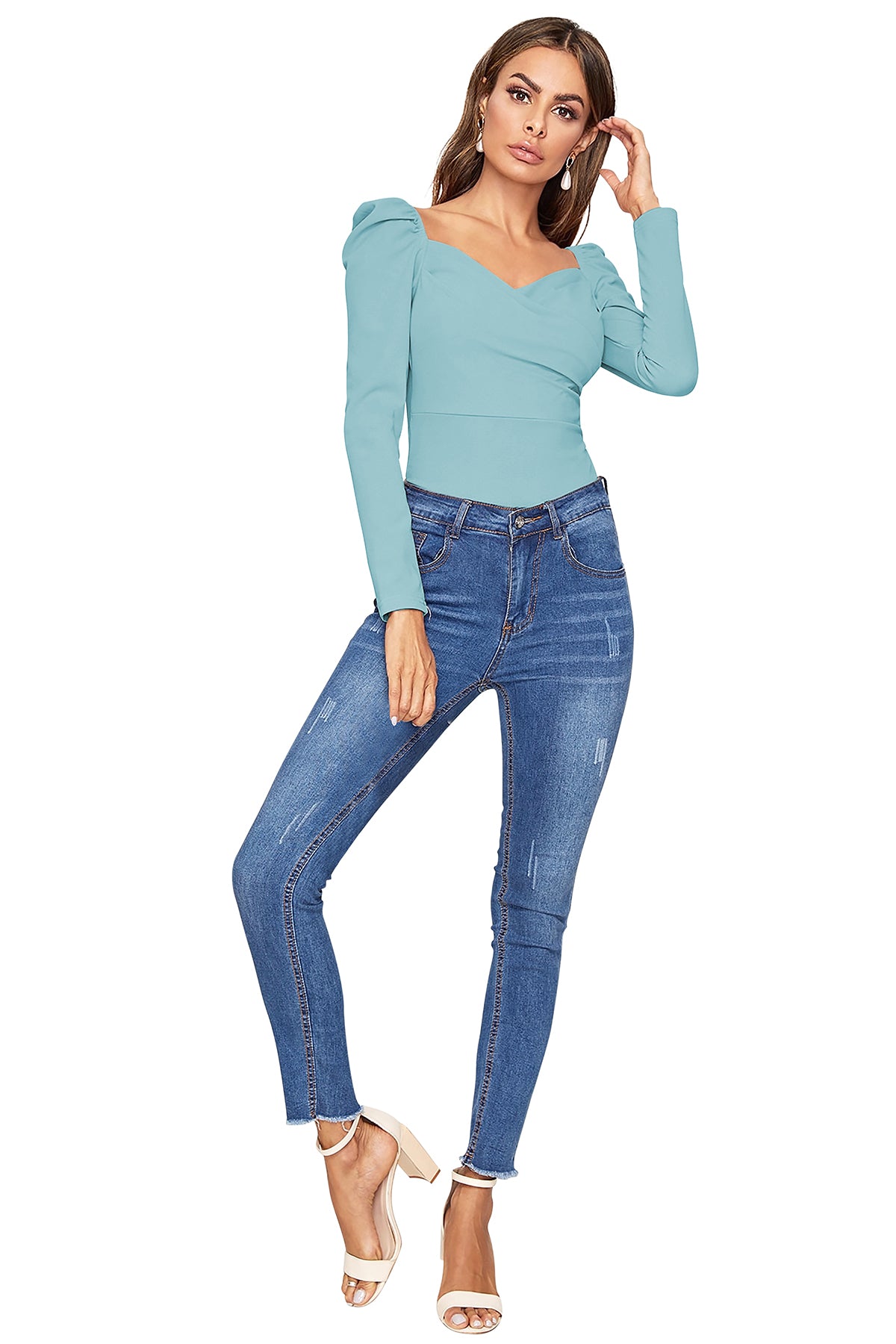 Women's V-Neck T-Shirt | Pista | Full Sleeves