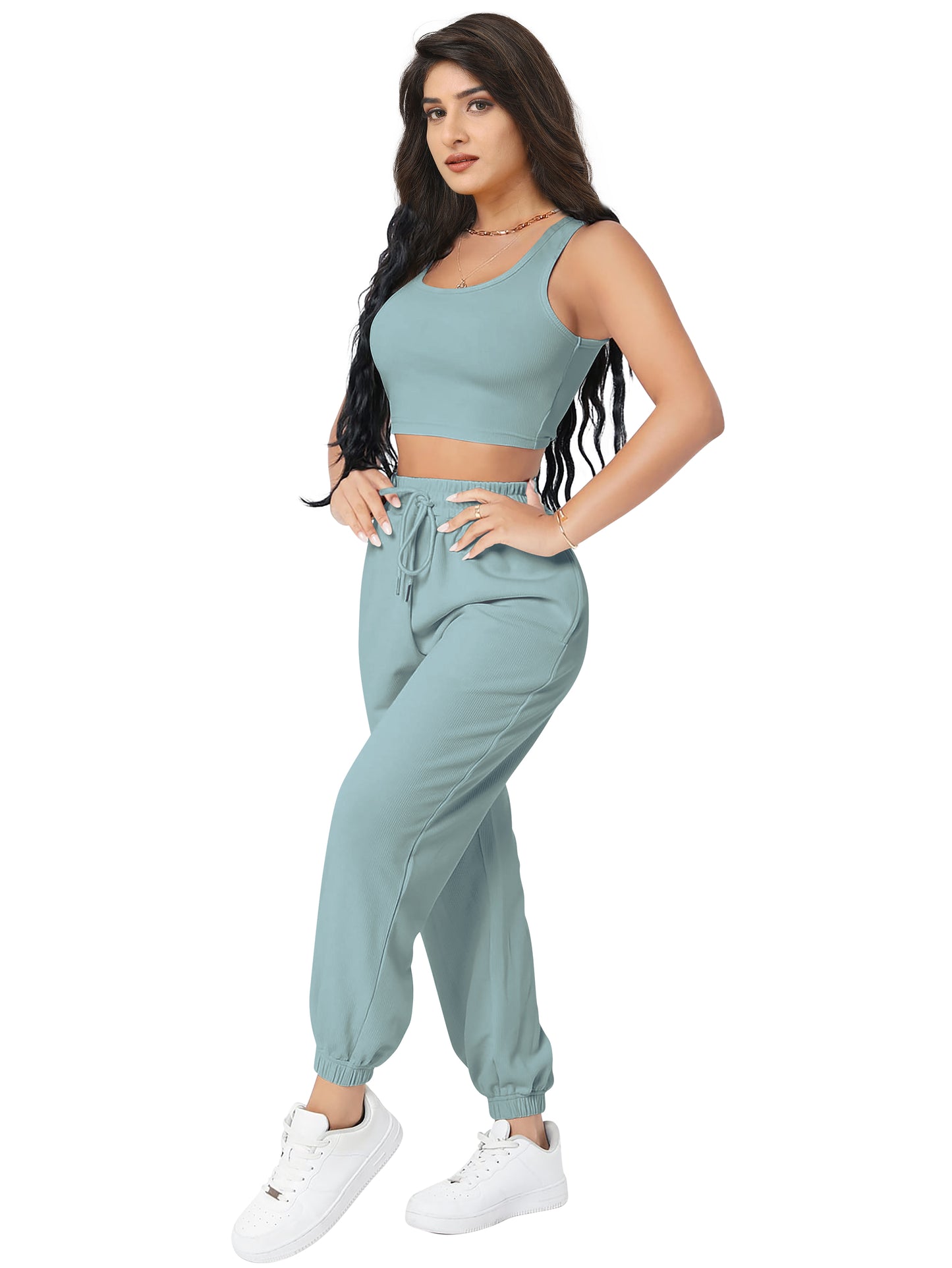 Crop Top & Jogger Cord Set DD 13 - Pista