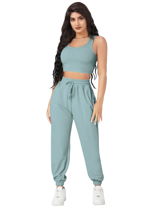 Crop Top & Jogger Cord Set DD 13 - Pista