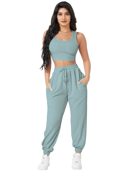 Crop Top & Jogger Cord Set DD 13 - Pista