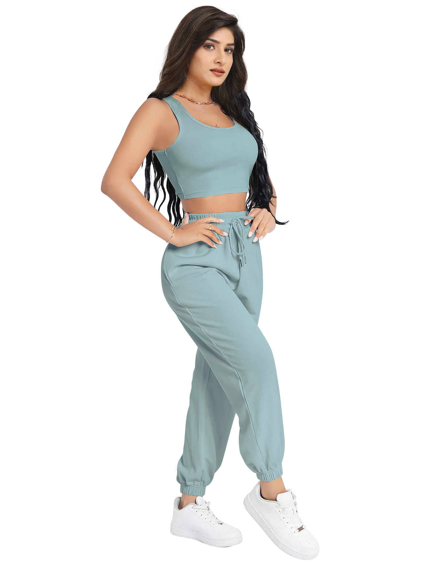 Crop Top & Jogger Cord Set DD 13 - Pista